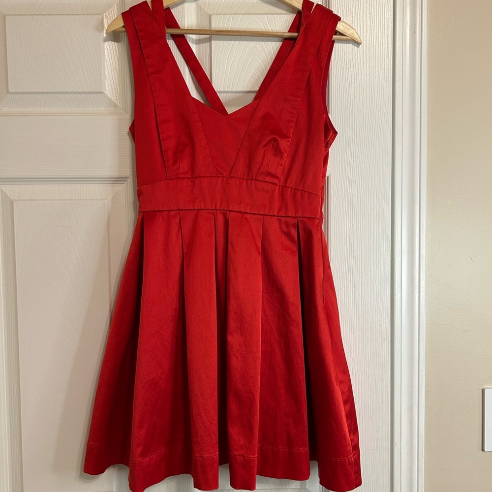 A-Line Red Sleeveless Dress